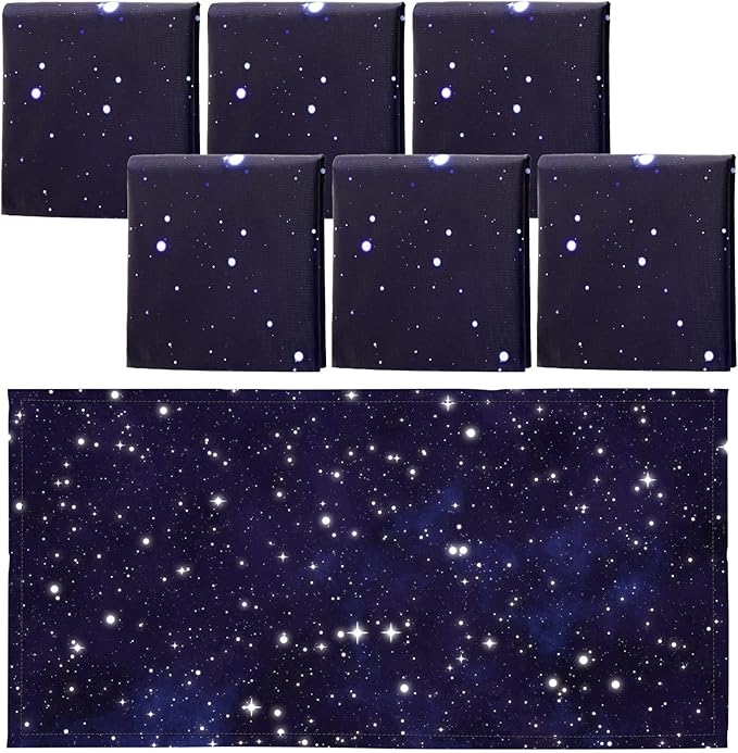 Hortsun 6 Pcs Fluorescent Light Covers - 4 x 2 Feet Magnetic Light Filters, Ceiling Lights Covers for Classroom Fluorescent Shade, Hospitals, School Office Cubicle Decor(Starry Sky)