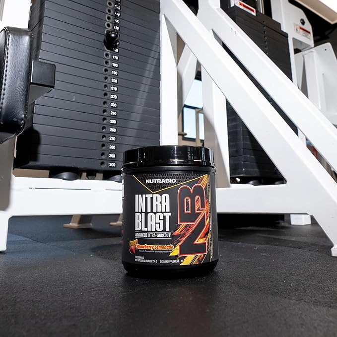NutraBio Intra Blast Bcaa Powder Amino Acid Supplement, Electrolyte & Hydration Blend, Intra, Pre Workout & Muscle Recovery, 20g Eaa Amino Acids Powder, 5g Glutamine- Strawberry Lemonade, 30 Serving