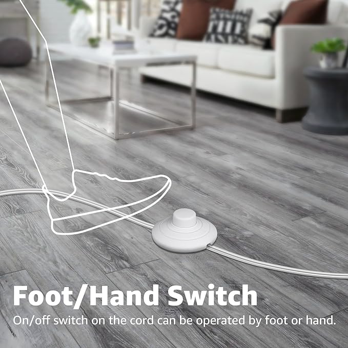SUNVIE 2 Pack Uplighting Indoor Floor Can Light, 5W Up Lights with 2700K LED GU10 Bulbs, Uplights Floor Spot Lights Indoor for Home Accent Lighting, 5.9 FT Plug Cord & Foot Switch