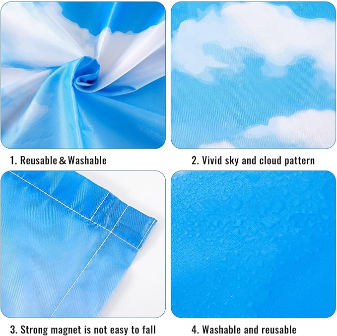 Hortsun 6 Pcs Fluorescent Light Covers - 4 x 2 Feet Magnetic Light Filters, Ceiling Lights Covers for Classroom Fluorescent Shade, Hospitals, School Office Cubicle Decor(Sky Cloud)