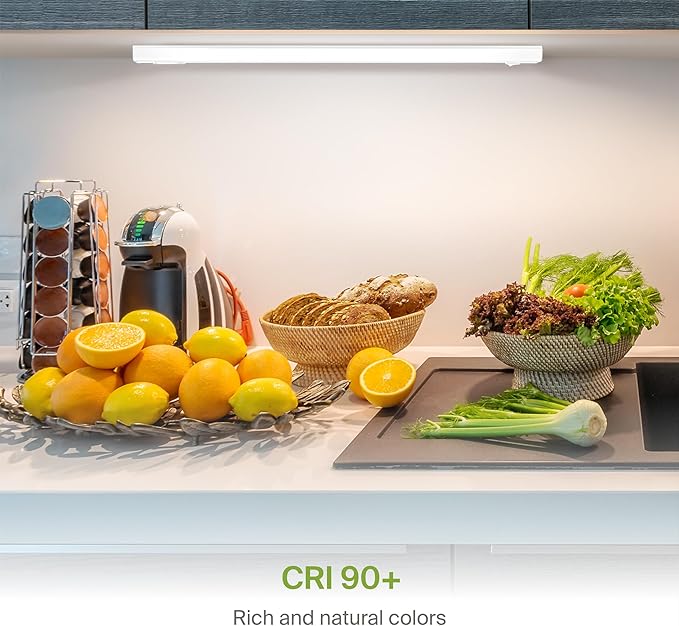 ASD LED Under Cabinet Lighting Hardwired, 32 Inch 16W 2700K-5000K Selectable, 1436LM, CRI90+, Direct Wire Linkable Under Counter Lights for Kitchen, Dimmable Under Cabinet Lights, White, UL Certified