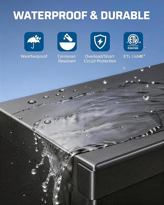 DEWENWILS 200W Low Voltage Transformer with 3 Independent Control Outputs, Landscape Transformer with Timer and Photocell Sensor, 120V AC to 12V/14V AC, Weatherproof, ETL Listed