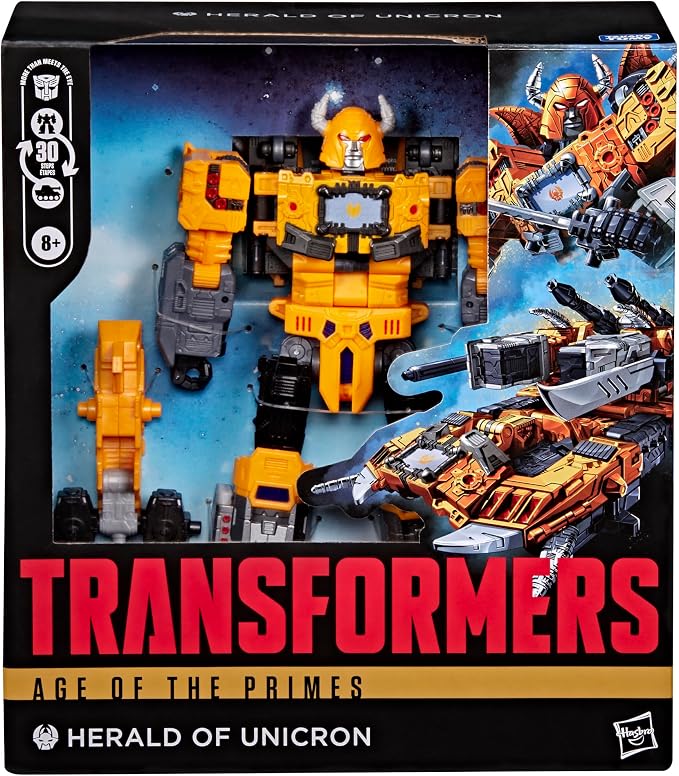 Transformers Age of the Primes Herald of Unicron, Leader Class 7.5-Inch Converting Action Figure, Robot Toys for Ages 8+