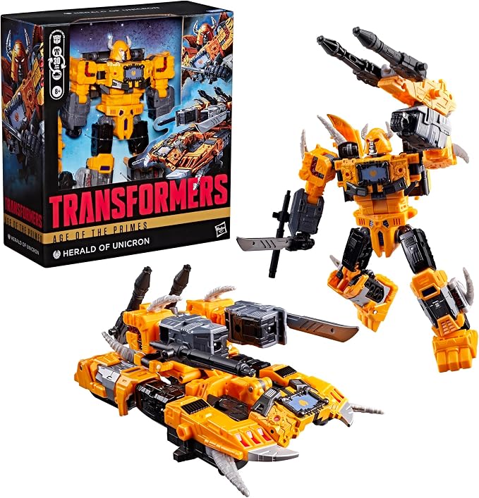 Transformers Age of the Primes Herald of Unicron, Leader Class 7.5-Inch Converting Action Figure, Robot Toys for Ages 8+