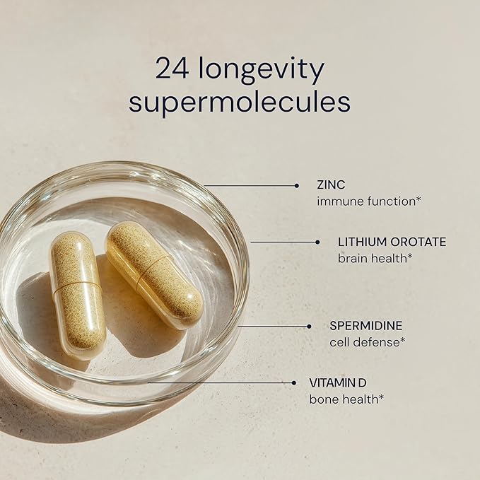 Blueprint Bryan Johnson Essential Capsules - Multivitamines/Multiminéraux Quotidiens pour Femmes et Hommes - Supplément Antioxydant avec Calcium, Vitamine B1, Vitamine D et Zinc - Végan et Sans OGM (30 Portions)