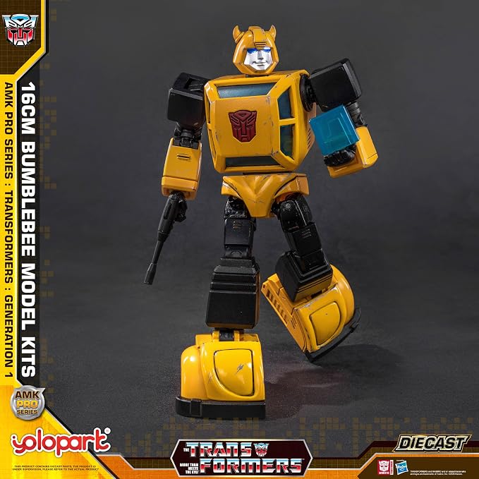 YOLOPARK Transformers G1 Bumblebee Action Figure-Diecast Version,AMK PRO Series 6.3 Inch Highly Articulated Transformer Toys for Ages 15 and Up,Non-Converting Bumblebee Model Kit