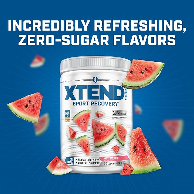 Xtend Sport BCAA Powder Watermelon - Electrolyte Powder for Recovery & Hydration with Amino Acids - 30 Servings