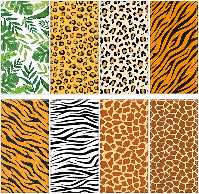 8Pcs Safari Animal Fluorescent Light Covers for Classroom Colorful Ceiling Light 4x2Ft Magnetic Lights Cover Filter Easy Install for Back to School Office Hospital Ceiling Supply (Jungle Animal)