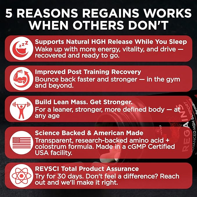 HGH Supplements for Men & Women - Regains Natural Anabolic Muscle Growth Building & Human Growth Hormone for Men, Muscle Builder for Men, Muscle Recovery Post Workout Supplement, 30 Protein Pills
