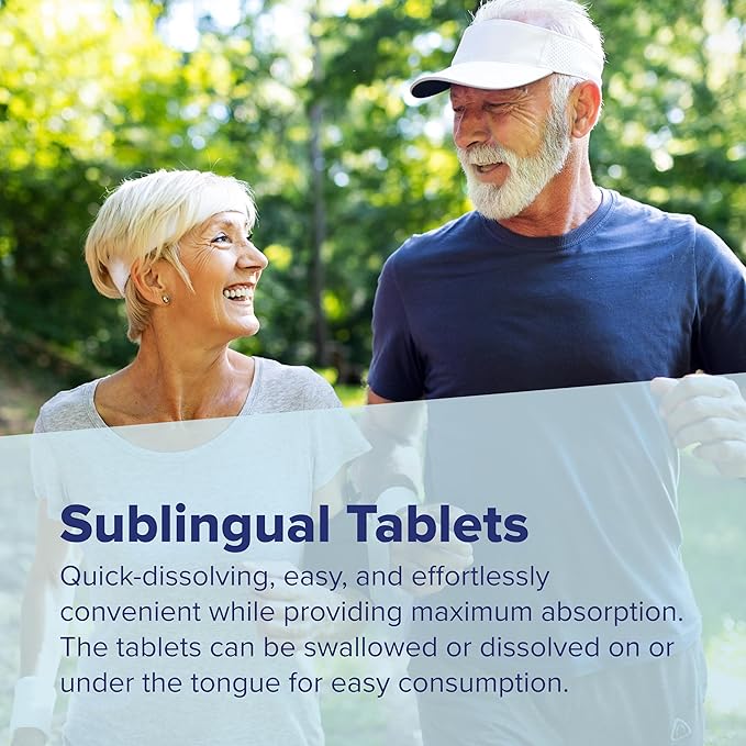 Superior Source No Shot Vitamin B-12 Cyanocobalamin 1000 mcg, B-6, Folic Acid 800 mcg - Support Brain & Heart Health - Aids Natural Energy Levels - 60 Sublingual Dissolving Tablets