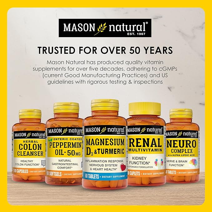 MASON NATURAL Vitamine K2 + D3, Approvisionnement de 100 jours, avec du Calcium pour un Soutien Normal des Os et des Muscles, Comprimés