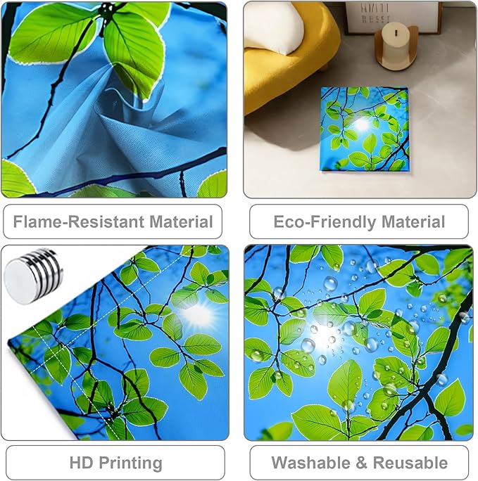 4 Pack 2x4 FT Magnetic Fluorescent Light Covers, Ceiling Light Filters for Classroom Office Home Hospital, Easy Install Decorative Drop Ceiling Panels