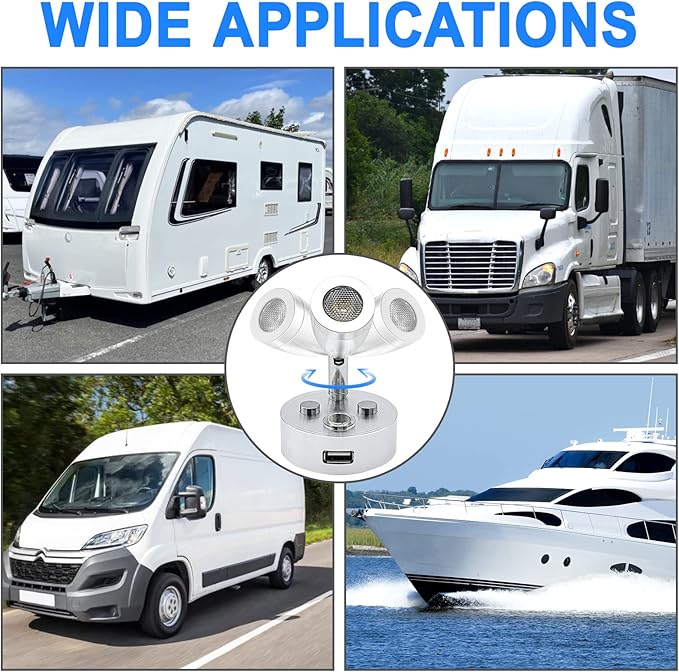 RV Lights Interior Fixture, 12V LED with USB Port RV Reading Light Dimmable Touch Bedside Light Warm White for Camper Trailer Caravan Truck Boat Motorhome Lighting