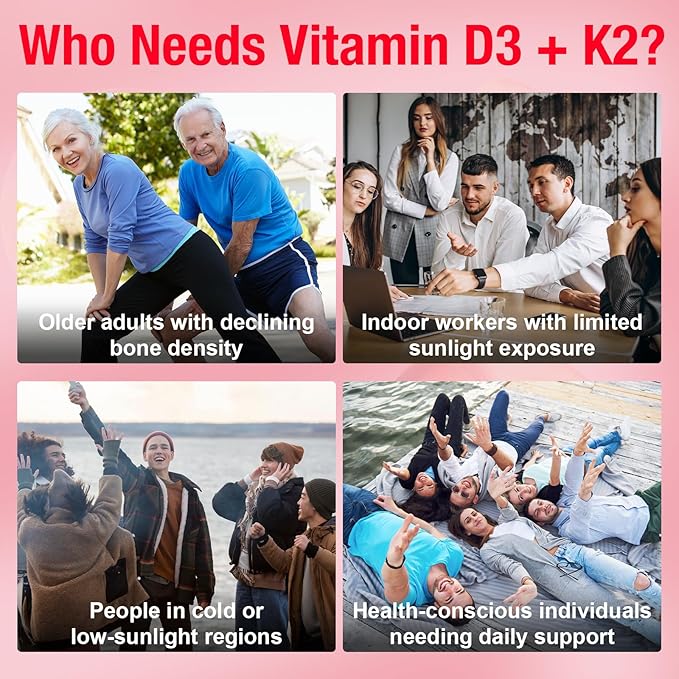 2 Pack Liposomal Vitamin 20,000IU D3 + 400mcg K2 Supplment,Complex Magnesium Glycinate, Malate & Citrate, Calcium, Zinc, Rich In Vitamins B & C, Stress Relief, Relaxation & Bone Support for Adults
