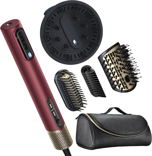 Conair DigitalAire Air Styling System | 4-in-1 Drying and Styling System with 4 Attachments to Detangle, Straighten, Volumize, Dry, Cherry Red, 997BGR