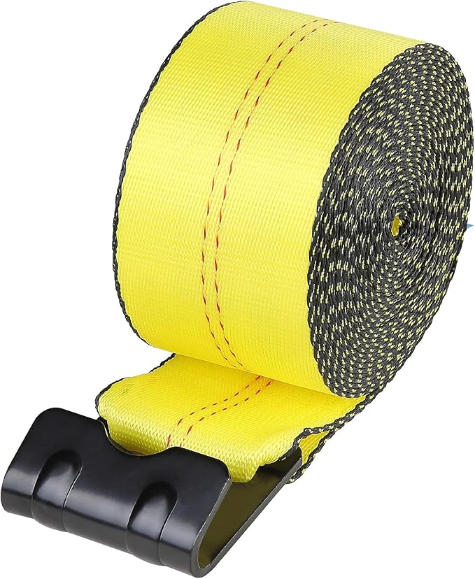VEVOR Truck Straps, 4" x 30' Heavy Duty Tie Down w/Flat Hooks 18,000lbs Break Strength, WLL# 6000lbs, Cargo Straps tie Down for Flatbeds, Trucks, Trailers, Farms, Rescues, Tree Saver, Yellow(4 Pack)