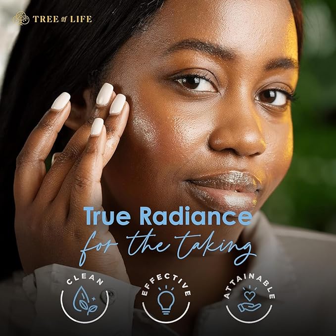 Tree of Life Beauty Sérum à l'acide hyaluronique, huile éclaircissante pour le visage contre les taches brunes et de vieillesse, sérums faciaux pour les peaux sèches et sensibles avec vitamine E pour une peau douce et lisse, 30 ml