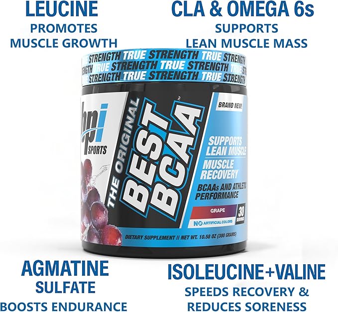 BPI Sports Best BCAA Powder - Muscle Recovery Support - Branched Chain Amino Acids | Building Blocks of Protein and Muscle - Post Workout Recovery - Hydration - Grape
