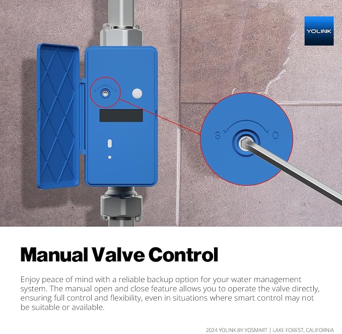 NSF Certified YoLink FlowSmart All-in-One Smart Water Meter & Auto Shutoff for 2" Pipes, LoRa Long-Range, Real-Time Leak Detection, 10-Year Battery, 80+ Device Ecosystem, Hub Included - YS5018