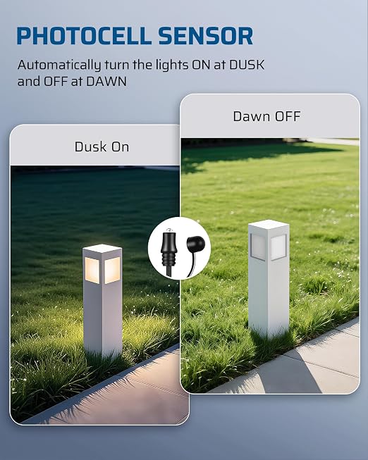 DEWENWILS 60W Low Voltage Transformer, 120V AC to 12V DC, Dusk to Dawn Sensor & Countdown Timer, Weatherproof Low Voltage Landscape Transformer for Spotlight, Garden Light, Pathway Light