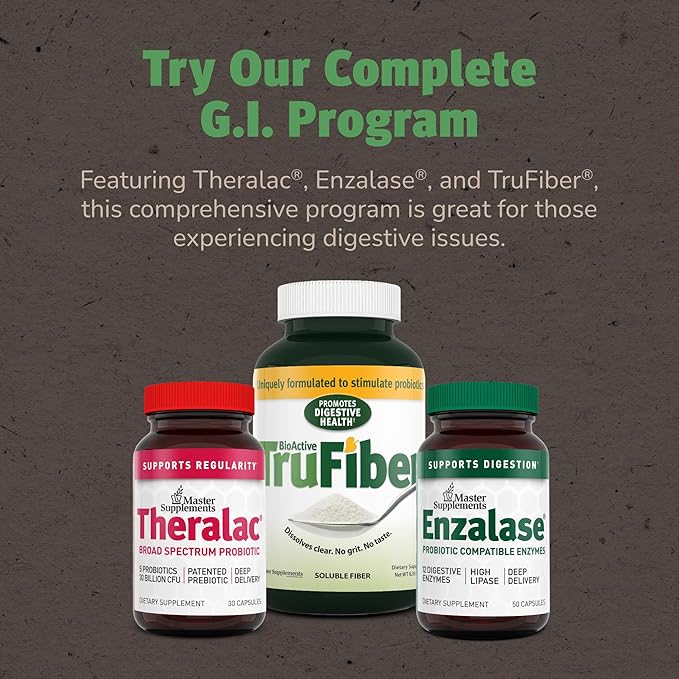 Master Supplements Theralac - 30カプセル - 複数の菌株を配合したプロバイオティクスで最適な腸の健康をサポート + ガスと膨満感を軽減 - グルテンフリー - 30回分