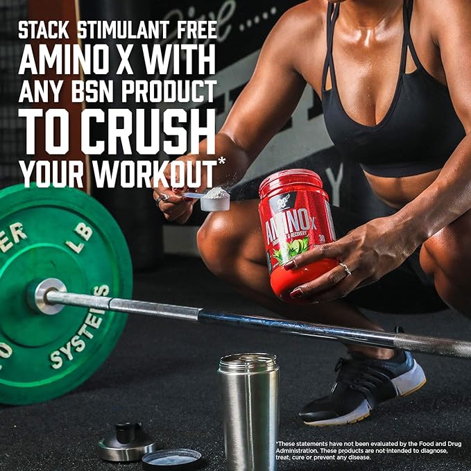 BSN Amino X Muscle Recovery & Endurance Powder with BCAAs, 10 Grams of Amino Acids, Keto Friendly, Caffeine-Free, Support Endurance, Zero Sugar, Blue Raz, 70 servings, 35.84 Ounce (Packaging May Vary)