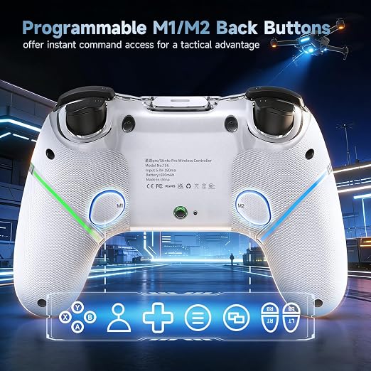 AceGamer 2 Pack Stinto Pro Wireless Controller for Nintendo Switch 2/Switch/Lite/OLED/PC/Steam, Hall Effect Joysticks & Triggers, RGB Grip, Dual Vibration/Wake-Up/Turbo/Macros/4-Way D-Pad