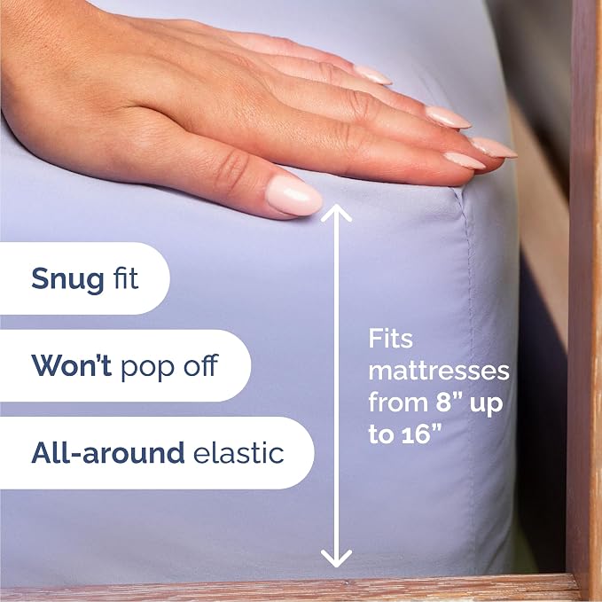 Queen 6 Piece Sheet Set - Comfy Breathable & Cooling - Ultra-Soft Hotel Luxury Bedding Set with 8-16 Inch Deep Pockets - 1 Flat & 1 Fitted Sheet & 4 Pillowcases - Wrinkle Free & Easy Care - Lavender