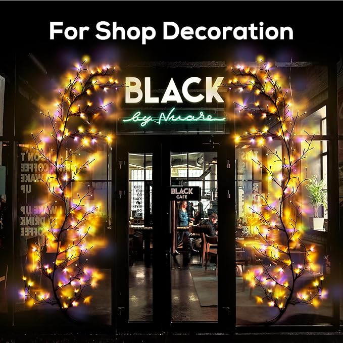 Enchanted Willow Vine Lights for Home Decor with 160LEDs, 8.2FT Voice-Activated Wall Decoration Light, Support Warm and Color Light Mode Switch, Ideal for Christmas, Wedding, Party Decor(Brown)(1PCS)