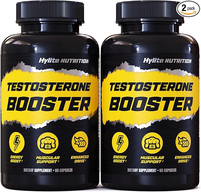 Testosterone Booster for Men - Male Enhancing Supplement for Muscle Growth, Stamina, Strength, Energy & Endurance - Helps Improve Fast Acting Blood Flow - Workout & General Wellness Pills - 2 PACK