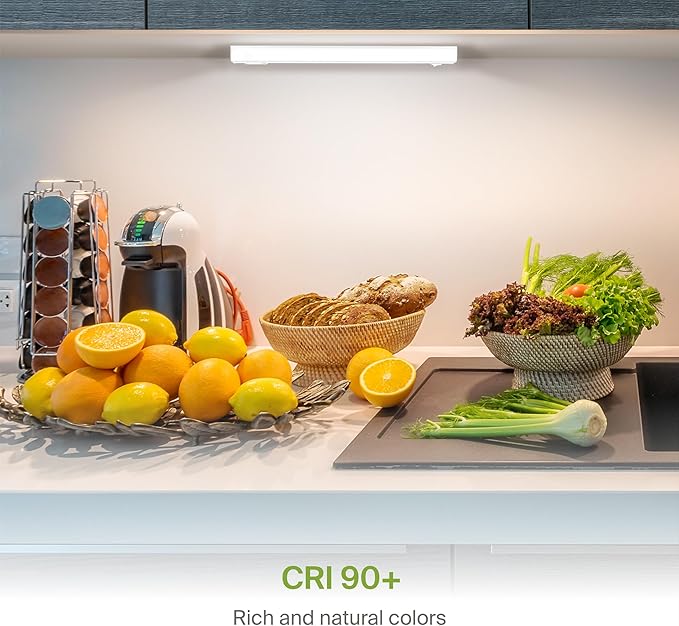ASD LED Under Cabinet Lighting Hardwired, 9 Inch 4W 2700K-5000K Selectable, 337LM, CRI90+, Direct Wire Linkable Under Counter Lights for Kitchen, Dimmable Under Cabinet Lights, White, UL Certified