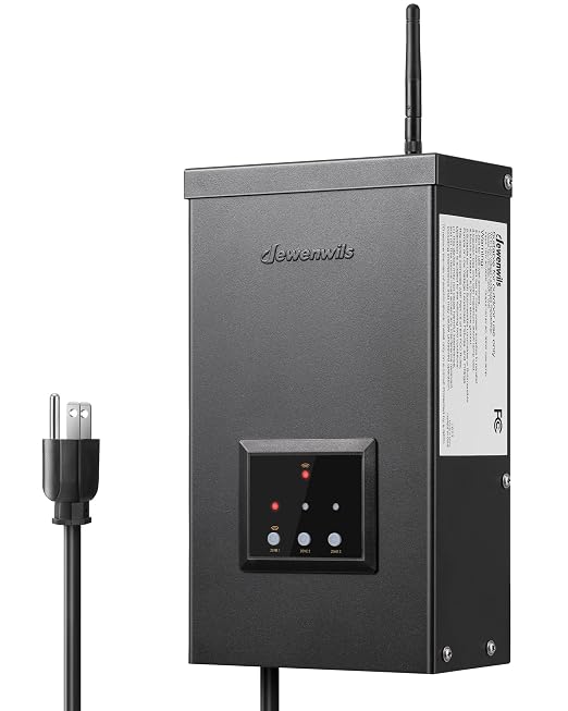 DEWENWILS Smart Low Voltage Landscape Transformer 200W, 3 Independent Outputs, 120V AC to 12V/14V AC, Landscape Lighting Transformer with Schedule & Timer, Compatible with Alexa & Google Assistant