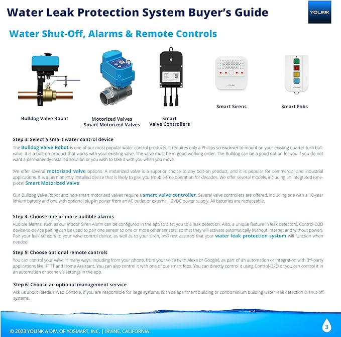 YoLink Smart Home Starter Kit: Hub & Water Leak Sensor 1, LoRa Up to 1/4 Mile Open-Air Range, SMS/Text, Email & Push Notifications, w/Alexa, IFTTT, Home Assistant