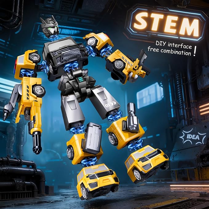 Gifts for 3 4 5 Year Old Boys, Toys for 3 4 5 Year Old Boys, 5-in-1 Transform Robot Toys for Boys 4-6, Easy DIY Assembly, 3 4 Year Old boy Birthday Gifts, Ideals Toys for Boys, Kids Toys