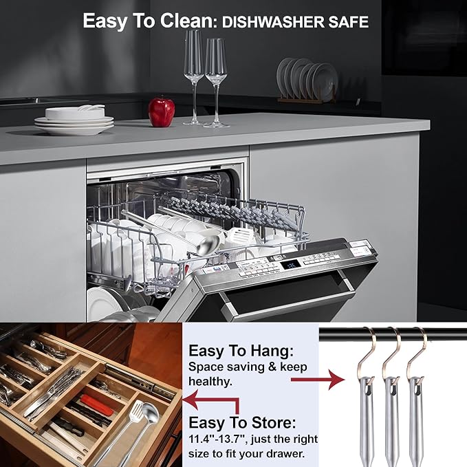Stainless Steel Kitchen Utensils 13 PCS All Metal Set for Cooking | Food-grade 304-Healthy;Dishwasher safe;One-piece-Sturdy;Plenty of tools for all needs;Great gifts for cooking enthusiast,chef