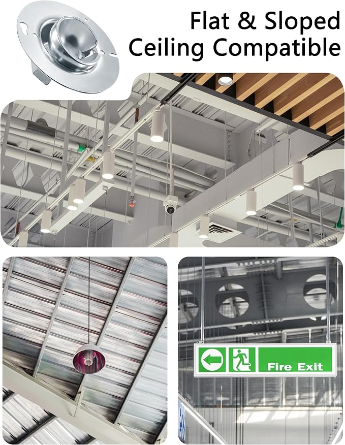 SIHAI 5-Pack 4” Round Swivel Cover, Heavy Duty Pendant Fixture Hanger for Mounting Fixtures on Flat/Sloped Ceilings, Fits 4" Round/Octagon Electrical Box