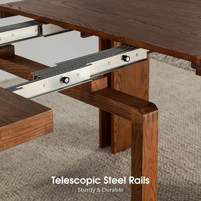 Transformer Table - Solid Wood Extendable Dining Table, Seats 2-12, Expandable Dining Room Table, Space-Saving Furniture, Kitchen and Dining Room Furniture (Brown, Table + 2 Benches)