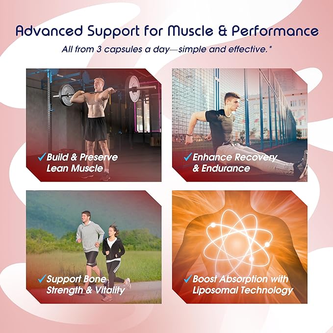 VITAL HERBAL リポソームHMB ビタミンD3配合 – 最大限の効力 – 筋肉の健康と活動的な身体をサポート