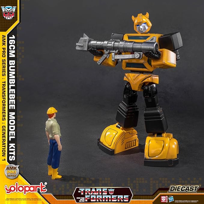 YOLOPARK Transformers G1 Bumblebee Action Figure-Diecast Version,AMK PRO Series 6.3 Inch Highly Articulated Transformer Toys for Ages 15 and Up,Non-Converting Bumblebee Model Kit