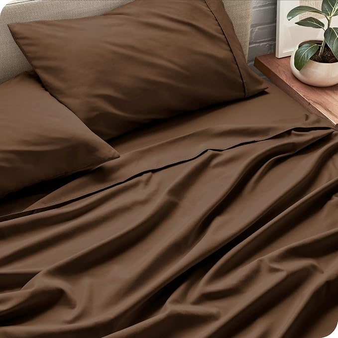 Bare Home King Sheet Set - 1800 Ultra-Soft Microfiber King Bed Sheets - Double Brushed - Deep Pockets - Easy Fit - 4 Piece Set - Bedding Sheets & Pillowcases (King, Cocoa)