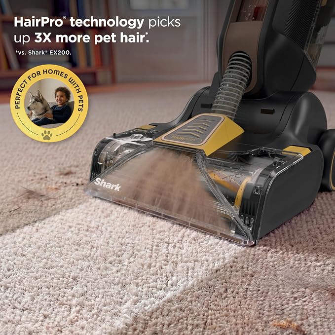 Shark CarpetForce Ultra Upright Carpet Cleaner with HairPro, PowerFins Brushroll, Two Cleaning Modes, Deep Clean Ultra Solution, Powerful Stain and Odor Removal, Copper, EX551