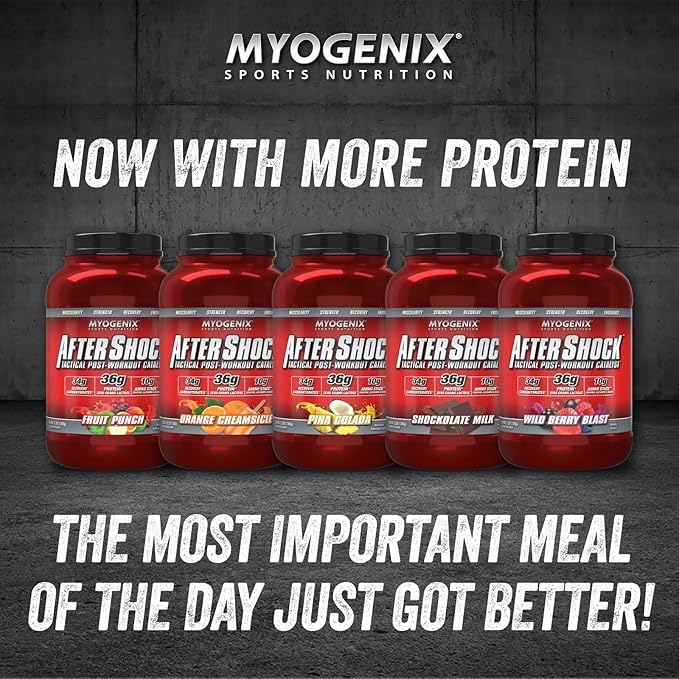 Myogenix Aftershock Post Workout — Muscle Growth Whey Protein Powder — Speeds Up Muscle Growth and Recovery — Supports Joint Health and Replenishes Glycogen — Fruit Punch, 6 lbs