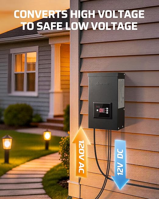DEWENWILS 200W Low Voltage Transformer with 3 Independent Control Outputs, Landscape Transformer with Timer and Photocell Sensor, 120V AC to 12V/14V AC, Weatherproof, ETL Listed