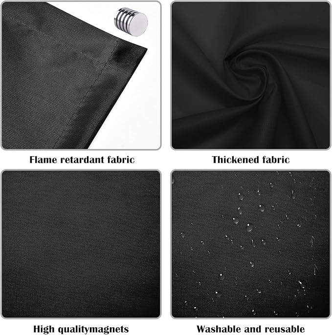 ANGSYLTH 8 Pcs Fluorescent Light Covers - 4 x 2 Feet Covers for Ceiling Lights, 8 x 10 Magnetic Light Filters for Classroom, Office, Hospitals (Black)