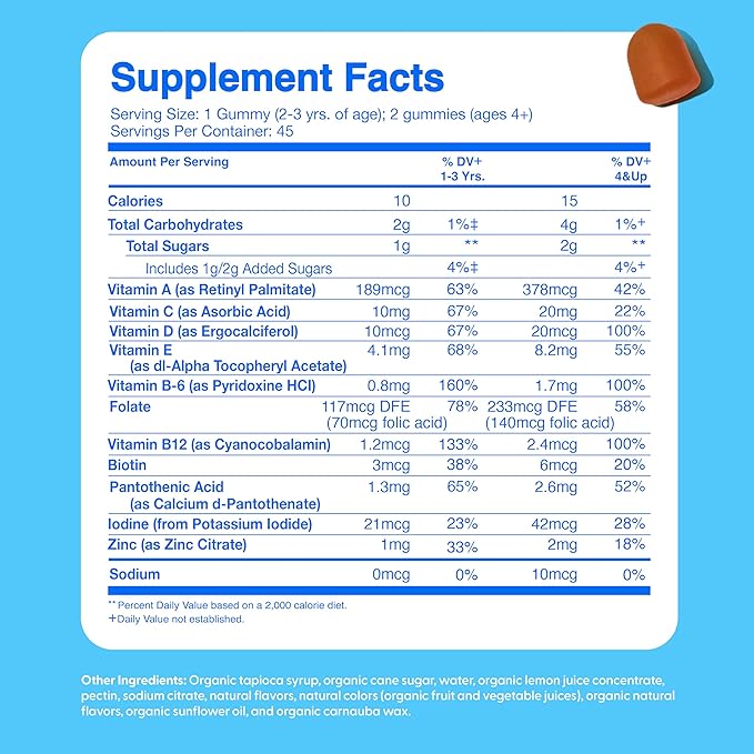 Gummies multivitamines Feel Great Kids | Vitamines saveur agrumes et fraise pour enfants | Gummies multivitamines avec vitamine D pour le soutien des os, des muscles et du système immunitaire | Vitamines à croquer | Pour 45 jours