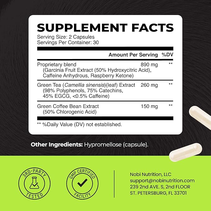 Green Tea Weight Loss Pills for Women & Men | 45% EGCG | Stomach Fat Burner, Metabolism Booster & Appetite Suppressant | Green Tea Fat Burner Diet Pills | Vegan Weight Loss Supplements | 60 Ct