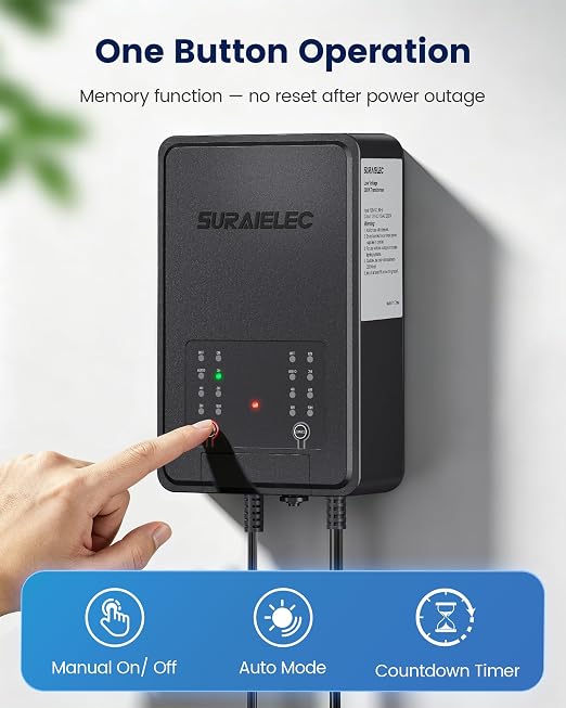SURAIELEC 200W Low Votage Landscape Transformer with 2 Zones, Photocell Sensor & Timer, 120V to 12V/15V AC Multi Tap, Outdoor Lighting Transformer for Pathway Lights, Hardscape Lights, Spotlights