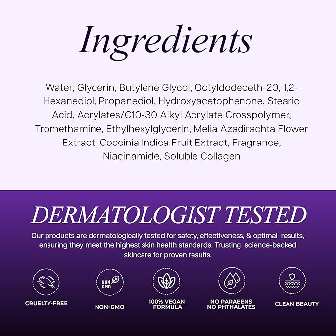 Collagen & Niacinamide 2-in-1 Serum – Hydrating & Firming, Skin-Revitalizing Formula for a Radiant Glow – Korean Face Serum for All Skin Types – Dermatologist-Tested, Cruelty-Free – 2 Fl. Oz