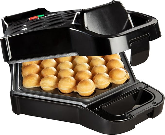 Bubble Waffle Maker- Electric Non-Stick Hong Kong Egg Waffler Iron Griddle | Ready Indicator Light, Done in under 5 Minutes, Includes Recipe Guide, Make Delicious Ice Cream Cones, Sundae Dessert Treat