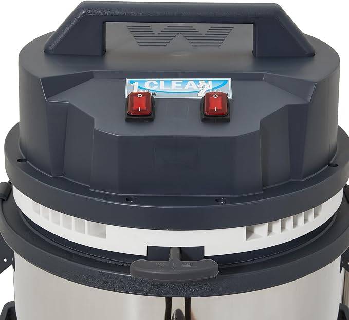 Dapper Supply 21 Gallon Heavy-Duty Industrial Wet/Dry Vacuum, Dual Motor, 3.3 HP, 222 CFM, 27" Squeegee, 120V/20A Plug, 2 Year Warranty - Ideal for Construction Sites, Warehouses & Industrial Cleanup
